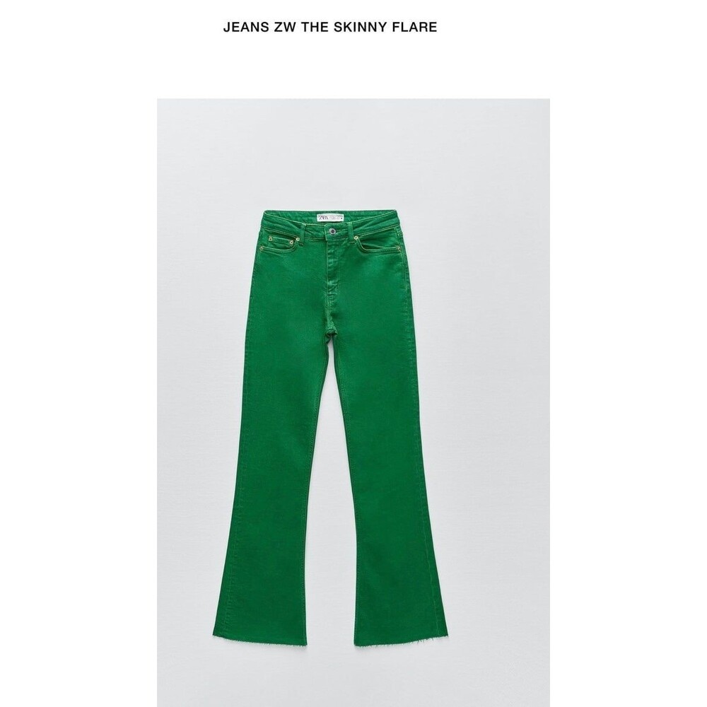 Zara Green Flare Jeans